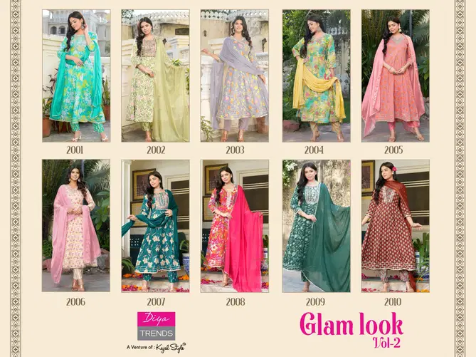 Glam Look Vol 2 By Diya Trends Cotton Printed Kurti With Bottom Dupatta Wholesale Price In Surat